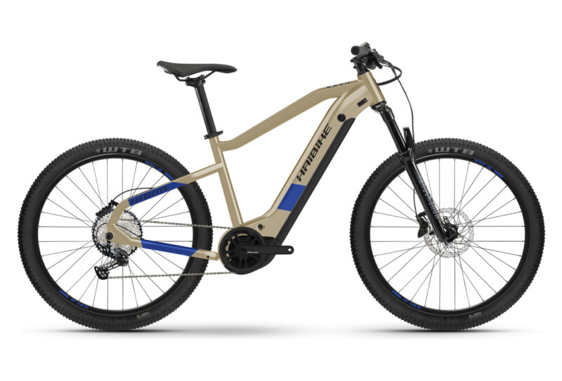 VTT ELECTRIQUE SEMI-RIGIDE HAIBIKE HARDSEVEN 7 27.5'' 630WH SHIMANO DEORE 12V BEIGE CAFÉ / BLEU 2022