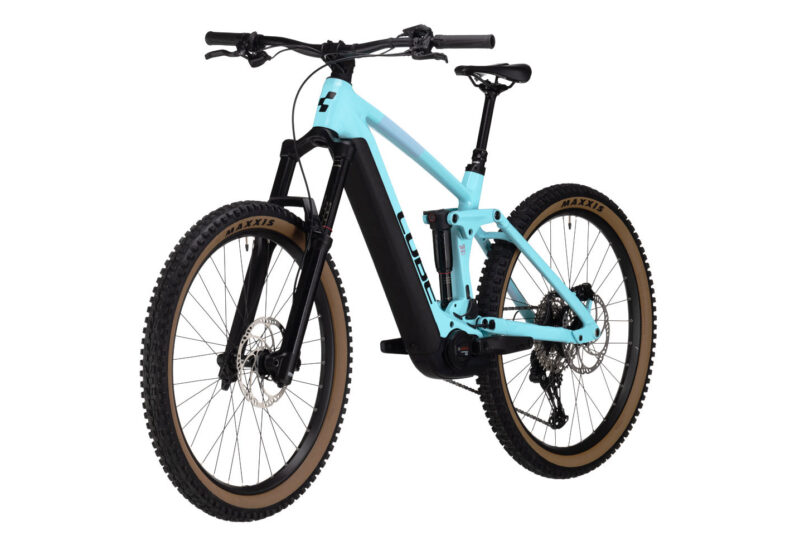 VTT ÉLECTRIQUE TOUT-SUSPENDU CUBE STEREO HYBRID 160 HPC RACE 750 27.5 SHIMANO DEORE 12V 750 WH 27.5'' BLEU ICE 2023 – Image 13