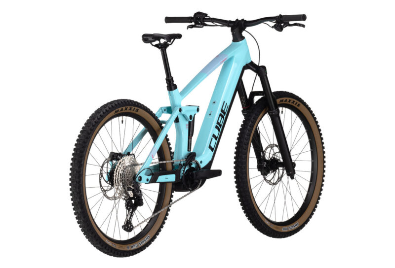 VTT ÉLECTRIQUE TOUT-SUSPENDU CUBE STEREO HYBRID 160 HPC RACE 750 27.5 SHIMANO DEORE 12V 750 WH 27.5'' BLEU ICE 2023 – Image 16