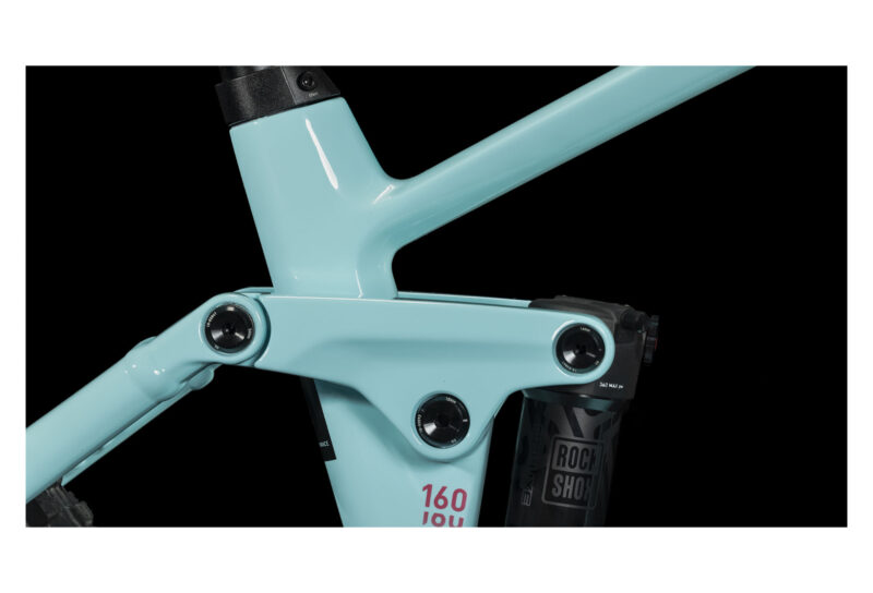 VTT ÉLECTRIQUE TOUT-SUSPENDU CUBE STEREO HYBRID 160 HPC RACE 750 27.5 SHIMANO DEORE 12V 750 WH 27.5'' BLEU ICE 2023 – Image 19